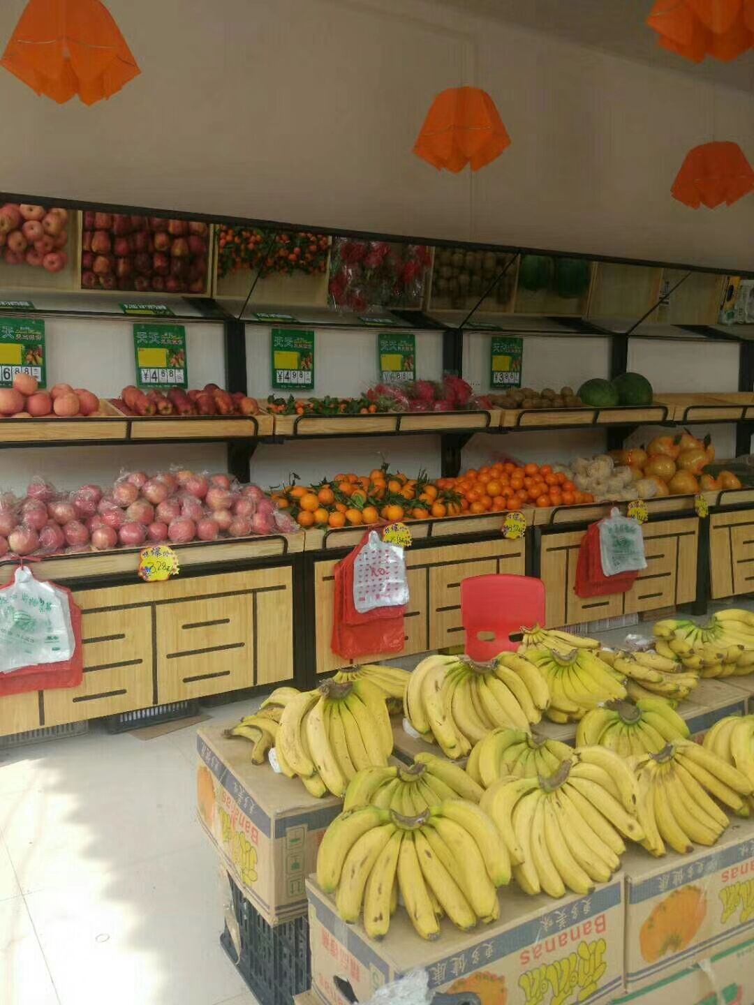 雙層鋼木結(jié)合水果貨架 雙層鋼木結(jié)合水果貨架